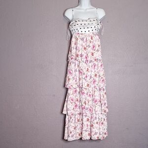 Elegant Floral Tiered Maxi Dress